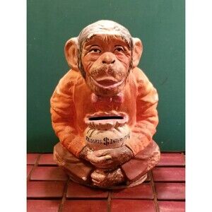 Vintage Resorts International Souvenir Ceramic Monkey Still Bank 7"x5"x3"